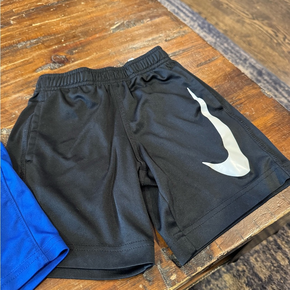 Nike and Under Armour Kids athletic Shorts - blue and black